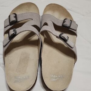 Dansko Taupe and Gray Slip-On Shoes